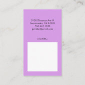 お母さんのテレホンカードピンクの恐竜のプリンセス 名刺 (裏面)