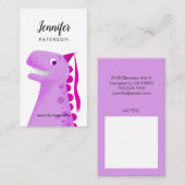お母さんのテレホンカードピンクの恐竜のプリンセス 名刺 (正面/裏面)