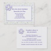 お母さんのテレホンカード小さい紫色の花 コーリングカード (正面/裏面)