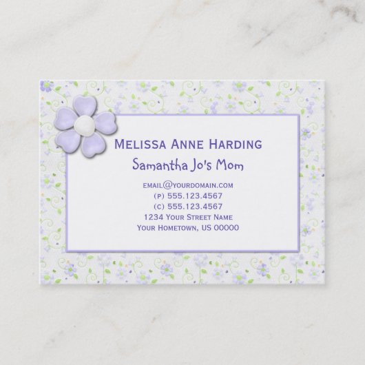 お母さんのテレホンカード小さい紫色の花 コーリングカード (正面)