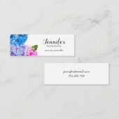 お母さんのテレホンカード|の水彩画の花柄のアジサイ スキニー名刺 (正面/裏面)