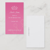 お母さんのテレホンカード-ピンクの王冠のプロフィールカード コーリングカード (正面/裏面)