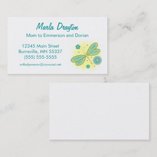 お母さんのテレホンカード-春の蝶および花 コーリングカード (正面/裏面)