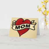 お母さんのハートの入れ墨 カード (黄色い花)