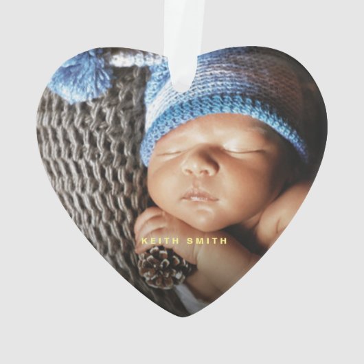 お母さんのハート形の写真として私の初めてのクリスマス オーナメント (裏面)