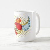 お母さんのハート コーヒーマグカップ (正面右)