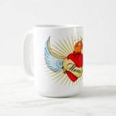 お母さんのハート コーヒーマグカップ (正面左)