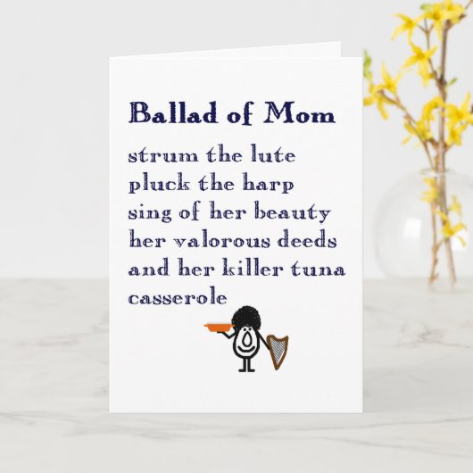 お母さんのバラおもしろいッド – お母さんの日の歌 カード (黄色い花)