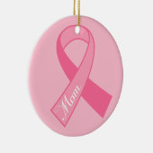 お母さんのピンクのリボンの乳癌のオーナメントのギフト セラミックオーナメント (右)