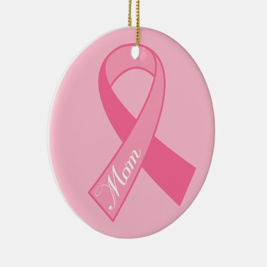 お母さんのピンクのリボンの乳癌のオーナメントのギフト セラミックオーナメント (右)