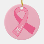 お母さんのピンクのリボンの乳癌のオーナメントのギフト セラミックオーナメント (正面)