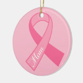 お母さんのピンクのリボンの乳癌のオーナメントのギフト セラミックオーナメント (左)