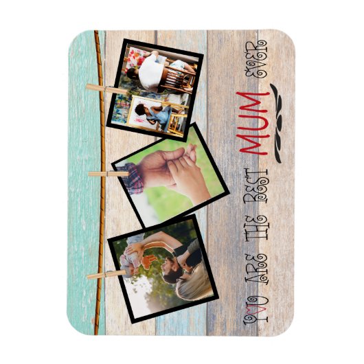 お母さんのフォトコラージュを作成する マグネット (縦)
