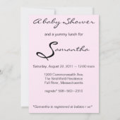 お母さんのベビーシャワーの招待状の期待 招待状 (裏面)