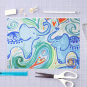 お母さんのベビー象のティッシュペーパー 薄葉紙 (クラフト)