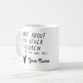 お母さんのマグで他の子供たちごめんなさいおもしろい コーヒーマグカップ (正面左)