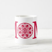 お母さんのマグ-赤及び白 コーヒーマグカップ (中央)
