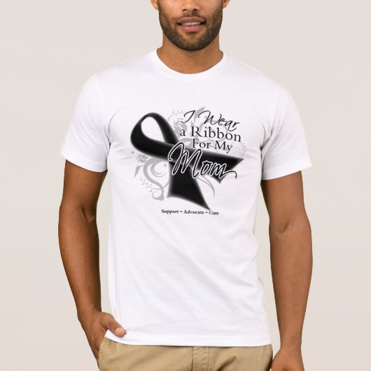 お母さんのリボン-メラノーマの皮膚癌 Tシャツ (正面)