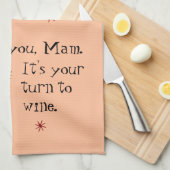 お母さんのワインパンの番だ キッチンタオル (四つ折り)