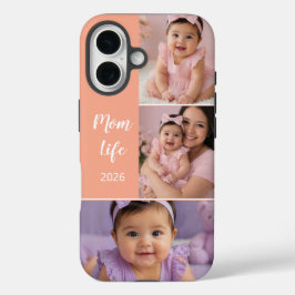 お母さんの人生カスタム3枚の写真  iPhone 16ケース