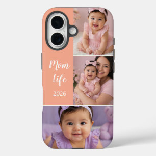 お母さんの人生カスタム3枚の写真 iPhone 16ケース