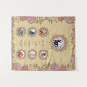 お母さんの人生 - 7枚の写真とマイルストーンを追加 タペストリー (正面(横))