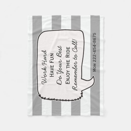 お母さんの仕事の懸命からの引用文の卒業のアドバイス フリースブランケット (正面)