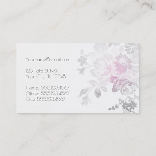 お母さんの個人的なテレホンカード花の花のピンク コーリングカード (裏面)