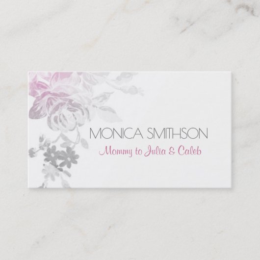 お母さんの個人的なテレホンカード花の花のピンク コーリングカード (正面)