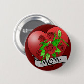 お母さんの入れ墨のギフトおよびTシャツ 缶バッジ (正面&裏面)