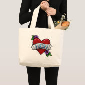 お母さんの入れ墨のトートバック ラージトートバッグ (正面(商品))