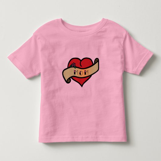 お母さんの入れ墨のハート トドラーTシャツ (正面)