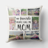 お母さんの写真のコラージュは私のお気に入りのな人々私をお母さんと電話します クッション (裏面)