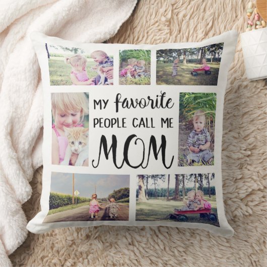 お母さんの写真のコラージュは私のお気に入りのな人々私をお母さんと電話します クッション (ブランケット)