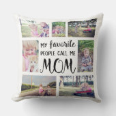 お母さんの写真のコラージュは私のお気に入りのな人々私をお母さんと電話します クッション (正面)
