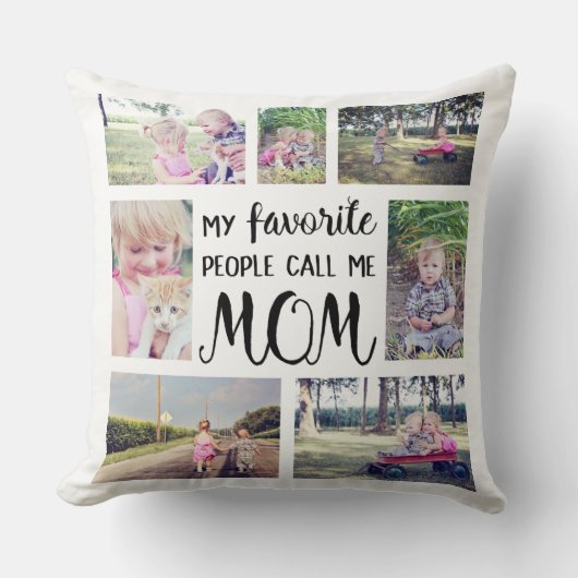 お母さんの写真のコラージュは私のお気に入りのな人々私をお母さんと電話します クッション (正面)