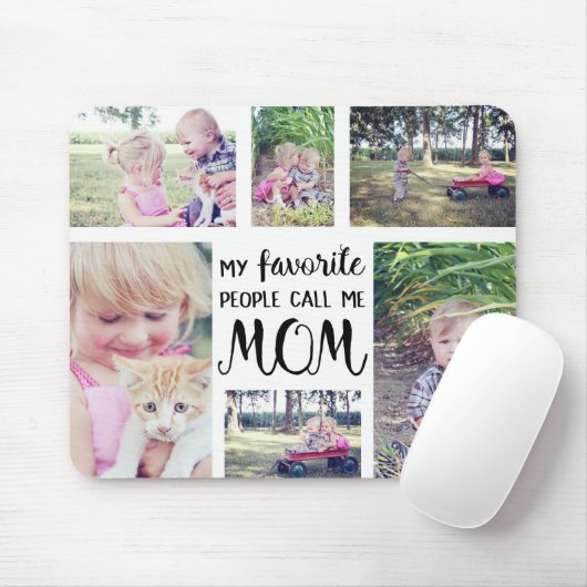 お母さんの写真のコラージュは私のお気に入りのな人々私をお母さんと電話します マウスパッド (マウス)