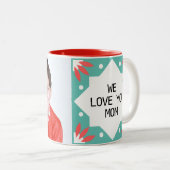 お母さんの写真のパーソナライズコーヒーマグが大好き ツートーンマグカップ (正面右)