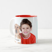 お母さんの写真のパーソナライズコーヒーマグが大好き ツートーンマグカップ (正面左)