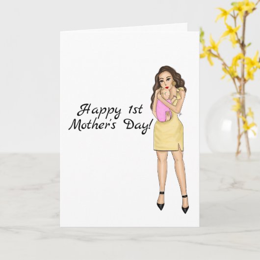 お母さんの初めての母の日 カード (黄色い花)