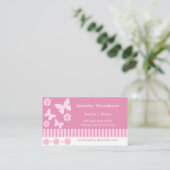 お母さんの名刺-ピンクの蝶花 コーリングカード (スタンド正面)