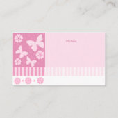 お母さんの名刺-ピンクの蝶花 コーリングカード (裏面)