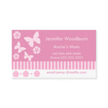 お母さんの名刺-ピンクの蝶花