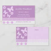 お母さんの名刺-ラベンダーの蝶花 コーリングカード (正面/裏面)