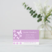 お母さんの名刺-ラベンダーの蝶花 コーリングカード (スタンド正面)