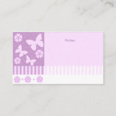 お母さんの名刺-ラベンダーの蝶花 コーリングカード (裏面)