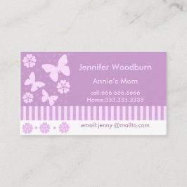 お母さんの名刺-ラベンダーの蝶花 コーリングカード