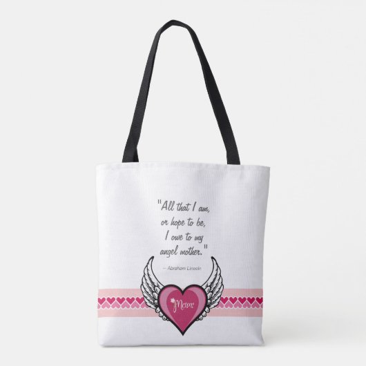 お母さんの天使によっては白い背景が飛びます トートバッグ (裏面)
