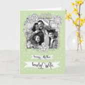 お母さんの奥さんのために。フローラフレームカスタムフォトカード カード (黄色い花)