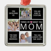 お母さんの好きなことフォトコラージュ メタルオーナメント (正面)